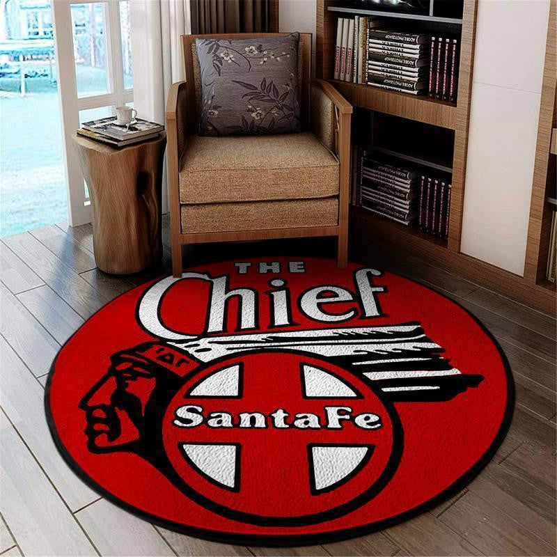 Santafe Round Mat The Chief Santa Fe Railroad Round Floor Mat Room Rugs Carpet Outdoor Rug Washable Rugs