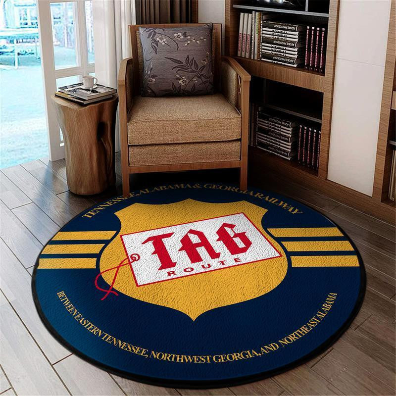 Tagrr Living Room Round Mat Circle Rug Tennessee, Alabama, & Georgia Railway