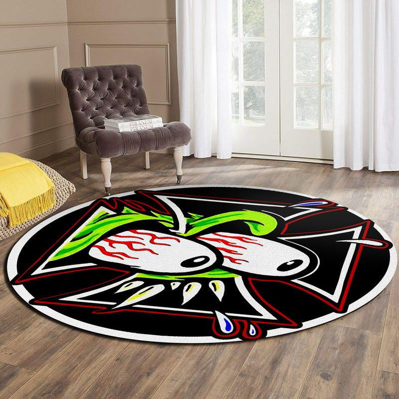 Rat Fink Garage Living Room Round Mat Circle Rug