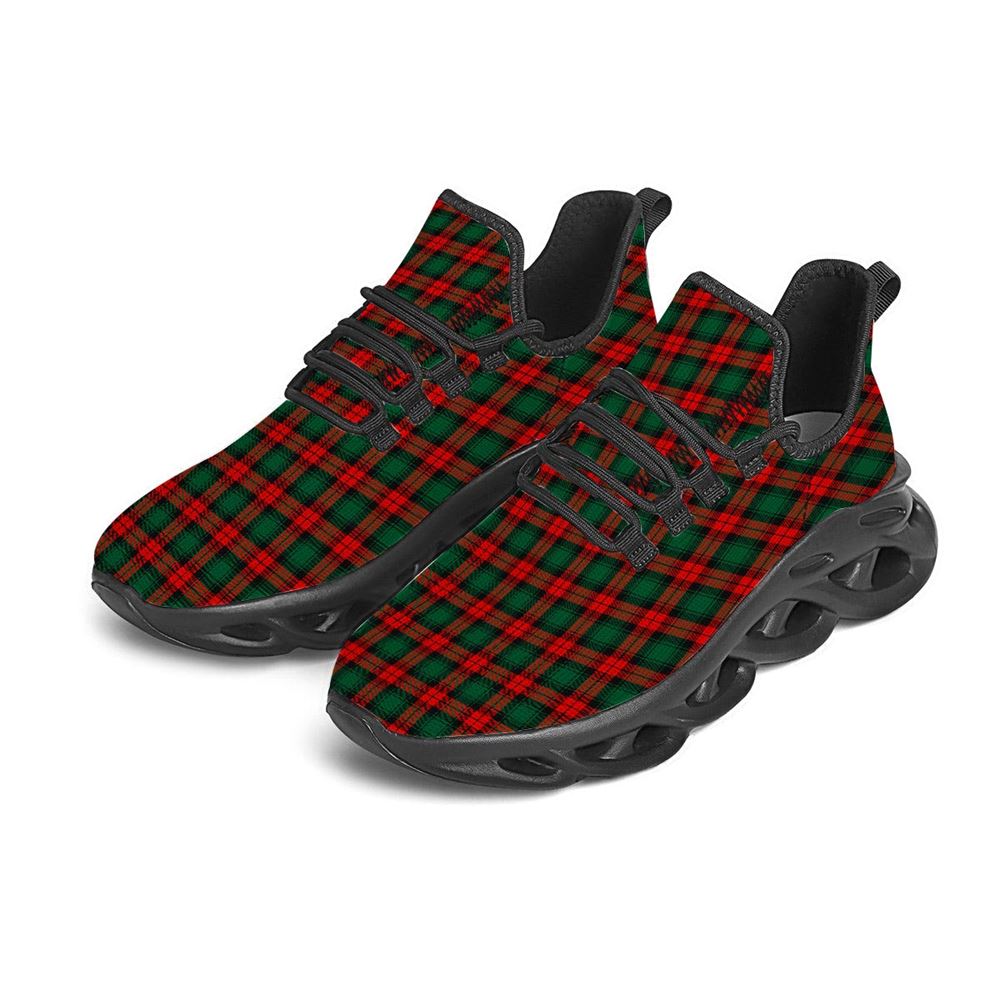 Tartan Christmas Print Pattern Black Max Soul Shoes For Men Women, Best Running Sneaker, Christmas Shoes, Winter Fashion Shoes