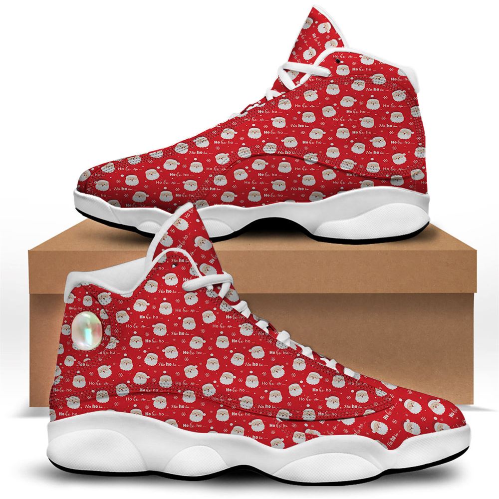 Christmas Basketball Shoes, Santa Claus Christmas Print Pattern Jd13 Shoes For Men Women, Christmas Fashion Shoes