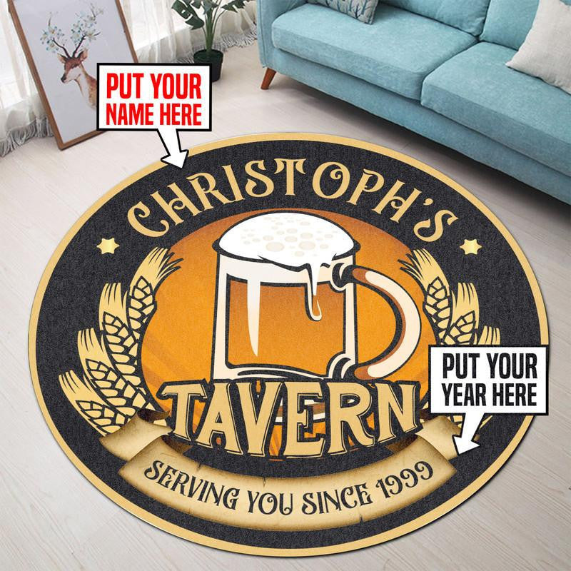 Personalized Tavern Living Room Round Mat Circle Rug