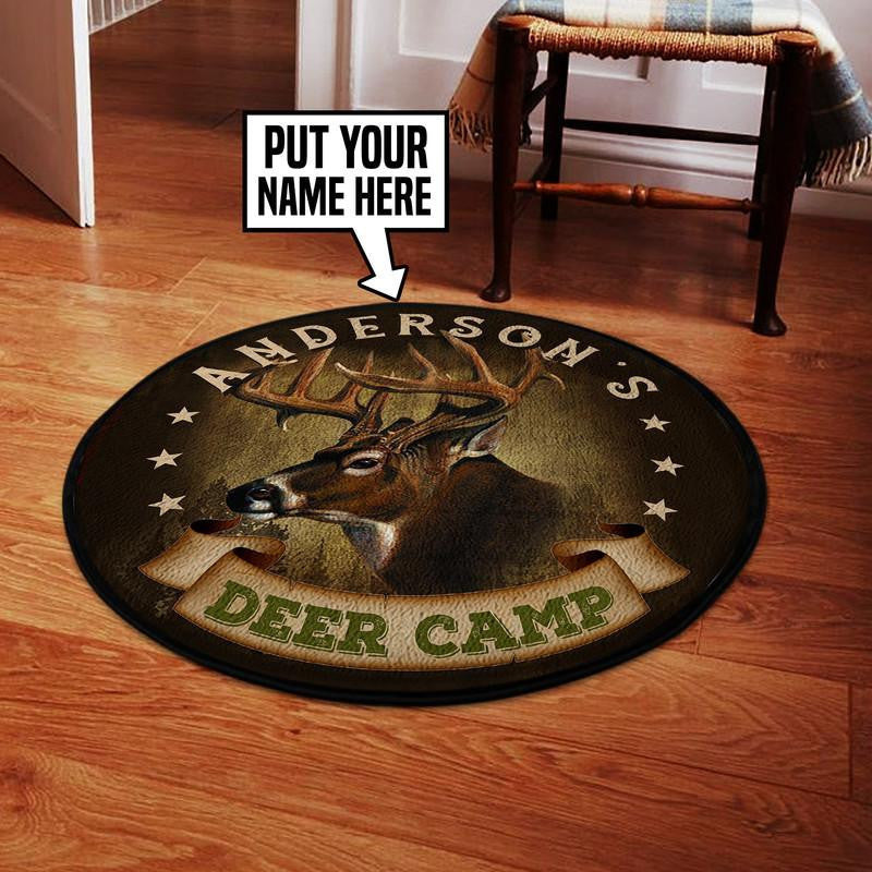 Personalized Hunting Deere Camp Living Room Round Mat Circle Rug