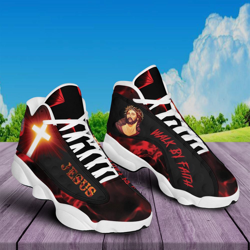 Walk By Faith Jesus Art Jd13 Shoes For Man And Women, Christian Basketball Shoes, Gift For Christian, God Shoes