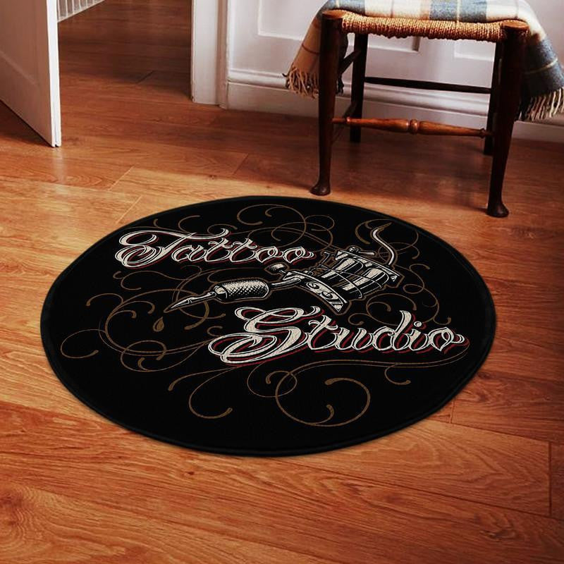 Tattoo Studio Round Mat Round Floor Mat Room Rugs Carpet Outdoor Rug Washable Rugs