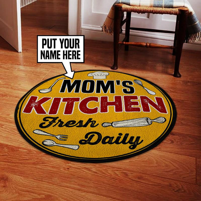 Personalized Mom's Kitchen Living Room Round Mat Circle Rug