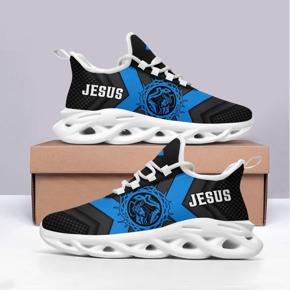 Christian Best Running Shoes, Jesus Running Sneakers Blue Max Soul Shoes For Men And Women, Jesus Fashion Shoes