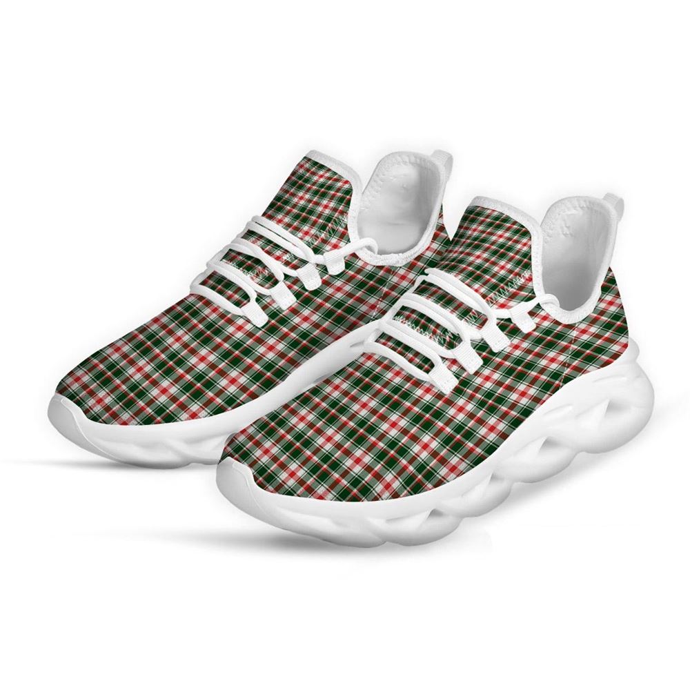 Madras Plaid Christmas Print White Max Soul Shoes For Men Women, Best Running Sneaker, Christmas Shoes, Winter Fashion Shoes