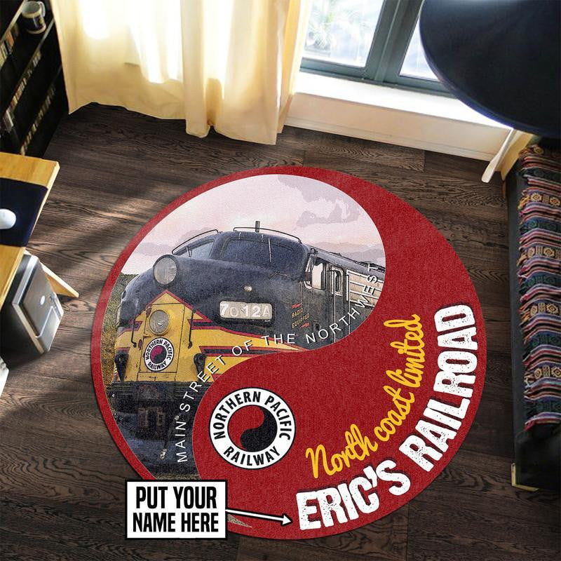 Personalized Nothern Pacific Railroad Round Mat Round Floor Mat Room Rugs Carpet Outdoor Rug Washable Rugs