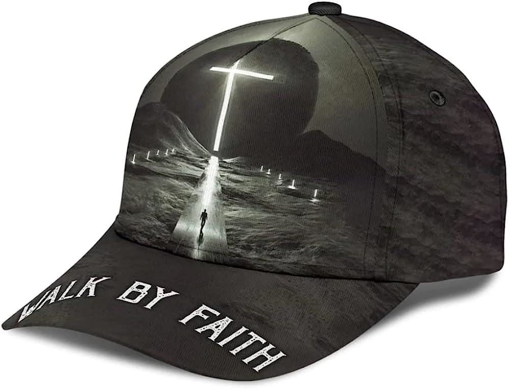 Walk By Faith Cross Classic Hat All Over Print Baseball Cap, God Cap, Gift Ideas For Male