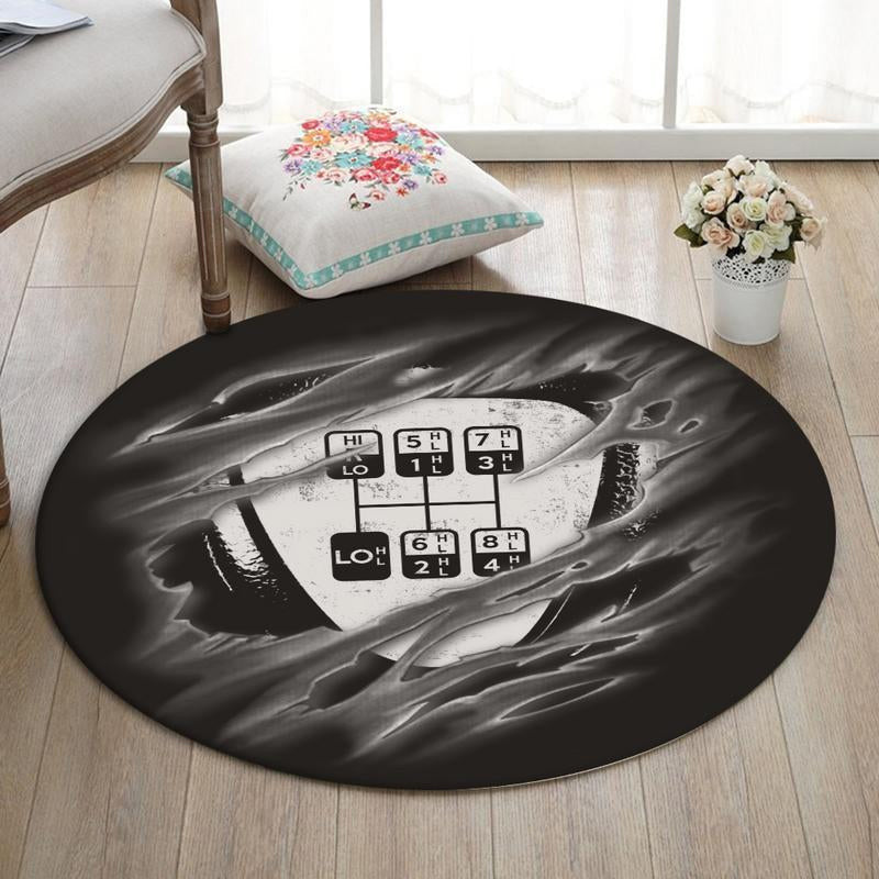 Truckdriver Living Room Round Mat Circle Rug Truck Driver