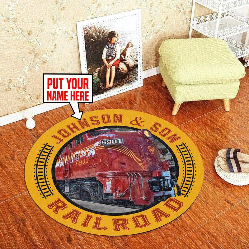 Personalized Pennsylvania Railroad Round Mat Round Floor Mat Room Rugs Carpet Outdoor Rug Washable Rugs