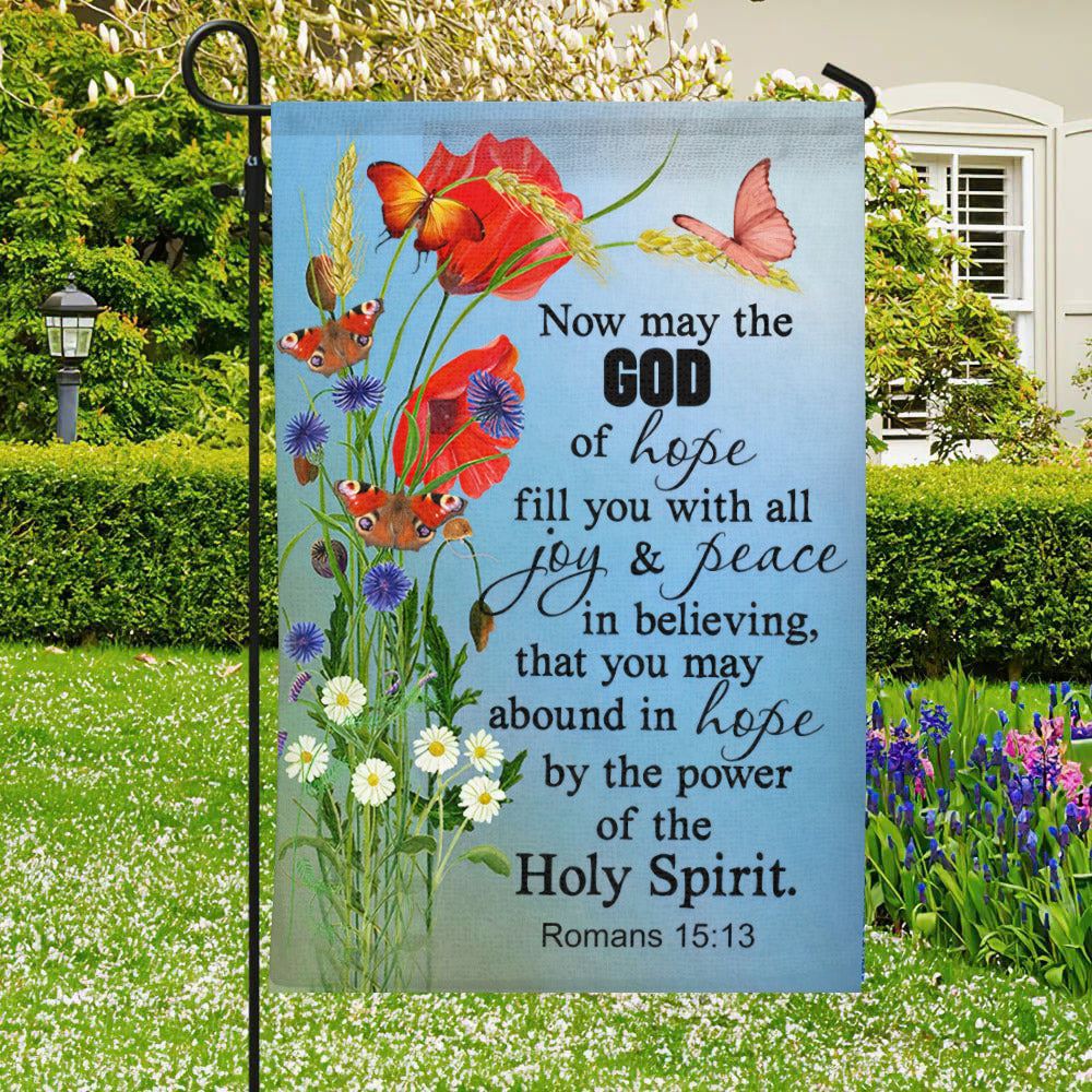 Bible Verses Flag, Now May The God Of Hope Flag, Romans 1513, Scripture Flag, Garden Flag, Welcome Flag, Christian Flag, Scripture Flag, Garden Banner