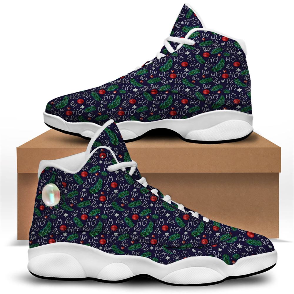 Christmas Basketball Shoes, Santa Claus Laugh Christmas Hohoho Print Jd13 Shoes For Men Women, Christmas Fashion Shoes