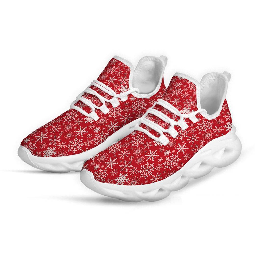 Snowflake Christmas Print White Max Soul Shoes For Men Women, Best Running Sneaker, Christmas Shoes, Winter Fashion Shoes