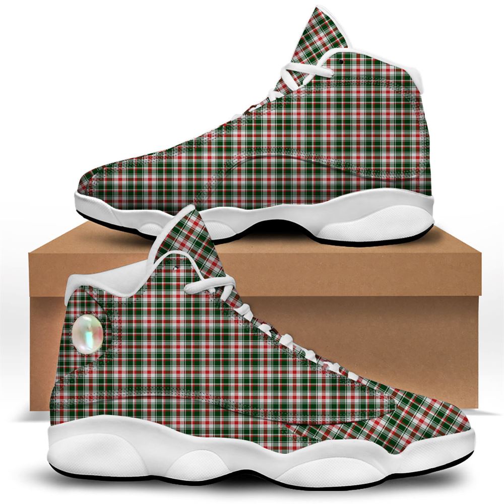 Christmas Basketball Shoes, Madras Plaid Christmas Print Jd13 Shoes For Men Women, Christmas Fashion Shoes