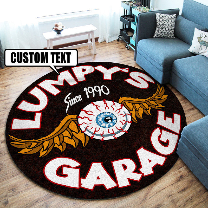 Personalized Hot Rod Garage Eye Ball Hot Rod Round Mat Round Floor Mat Room Rugs Carpet Outdoor Rug Washable Rugs