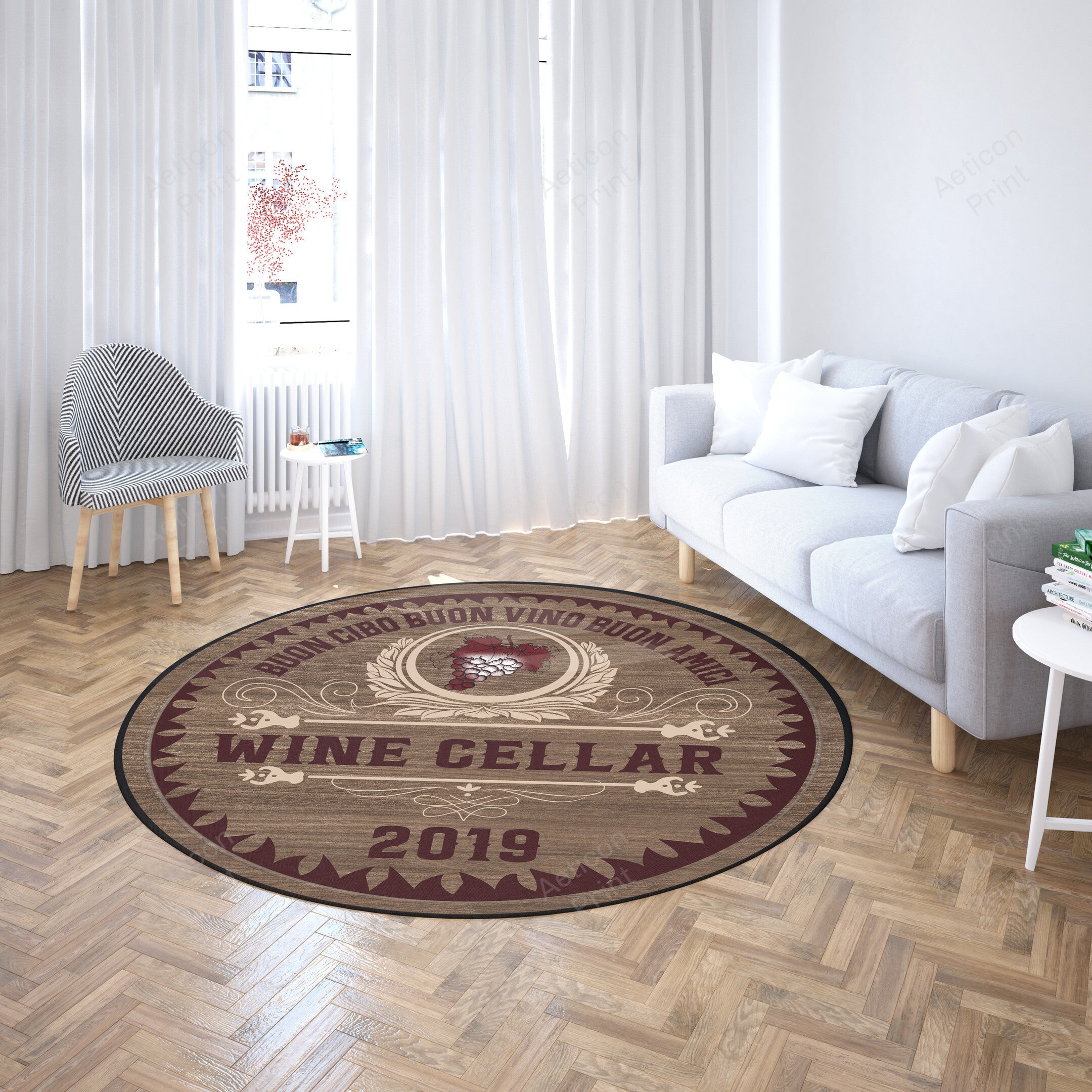 Personalized Wine Cellar Round Mat Round Floor Mat Room Rugs Carpet Outdoor Rug Washable Rugs