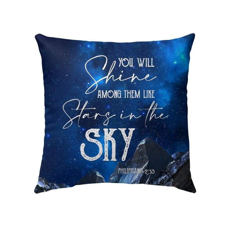 Bible Verse Pillow Philippians 215 You Will Shine Among Them Like Stars In The Sky