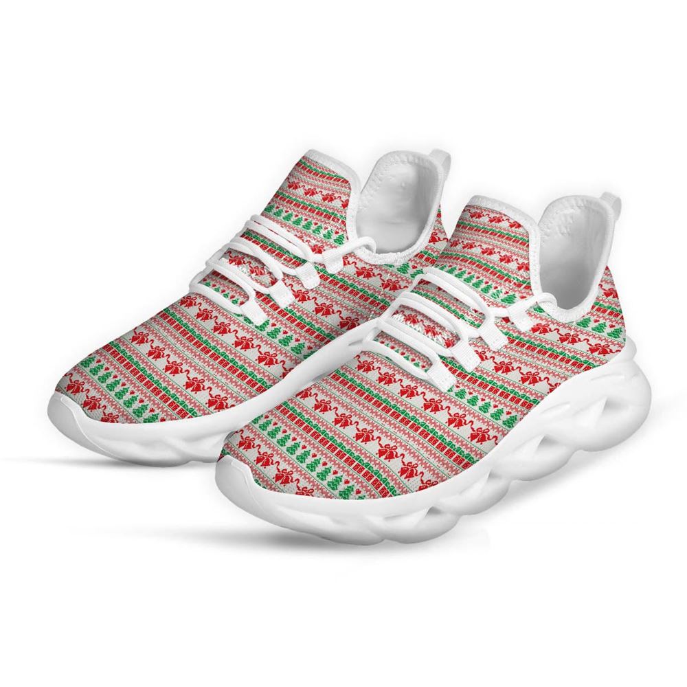 Party Knitted Christmas Print Pattern White Max Soul Shoes For Men Women, Best Running Sneaker, Christmas Shoes, Winter Fashion Shoes