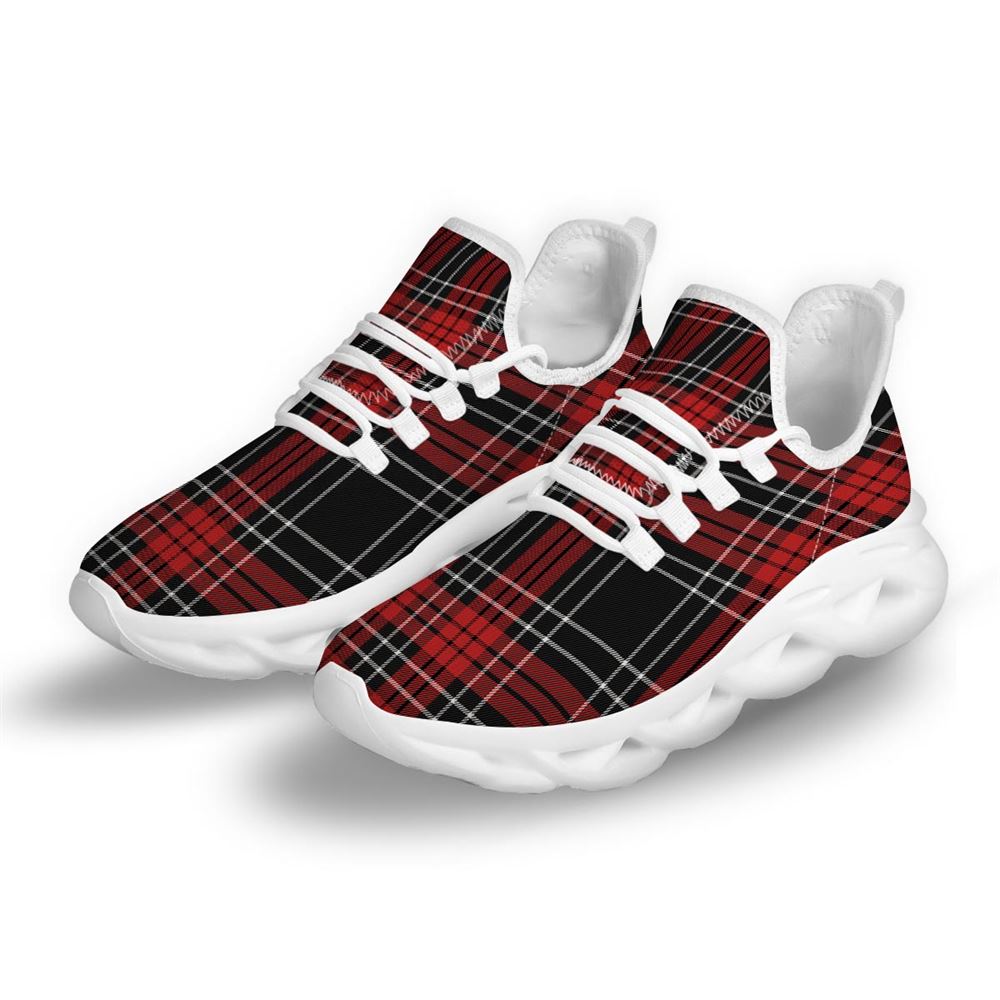 Christmas Red Plaid Scottish White Max Soul Shoes For Men Women, Best Running Sneaker, Christmas Shoes, Winter Fashion Shoes