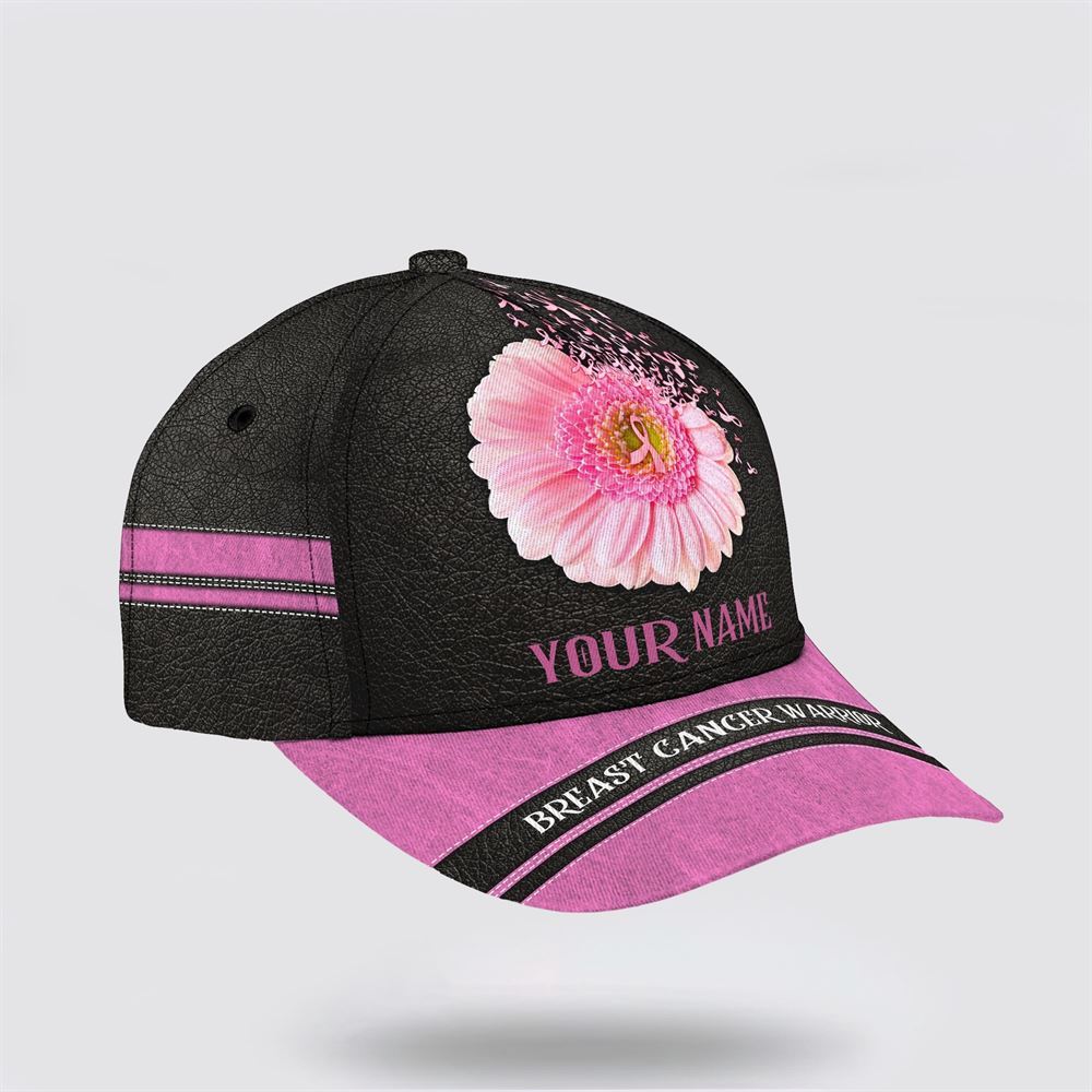 Customized Breast Cancer Awareness Warrior Fower Art Baseball Cap, Gifts For Breast Cancer Patients, Breast Cancer Hat