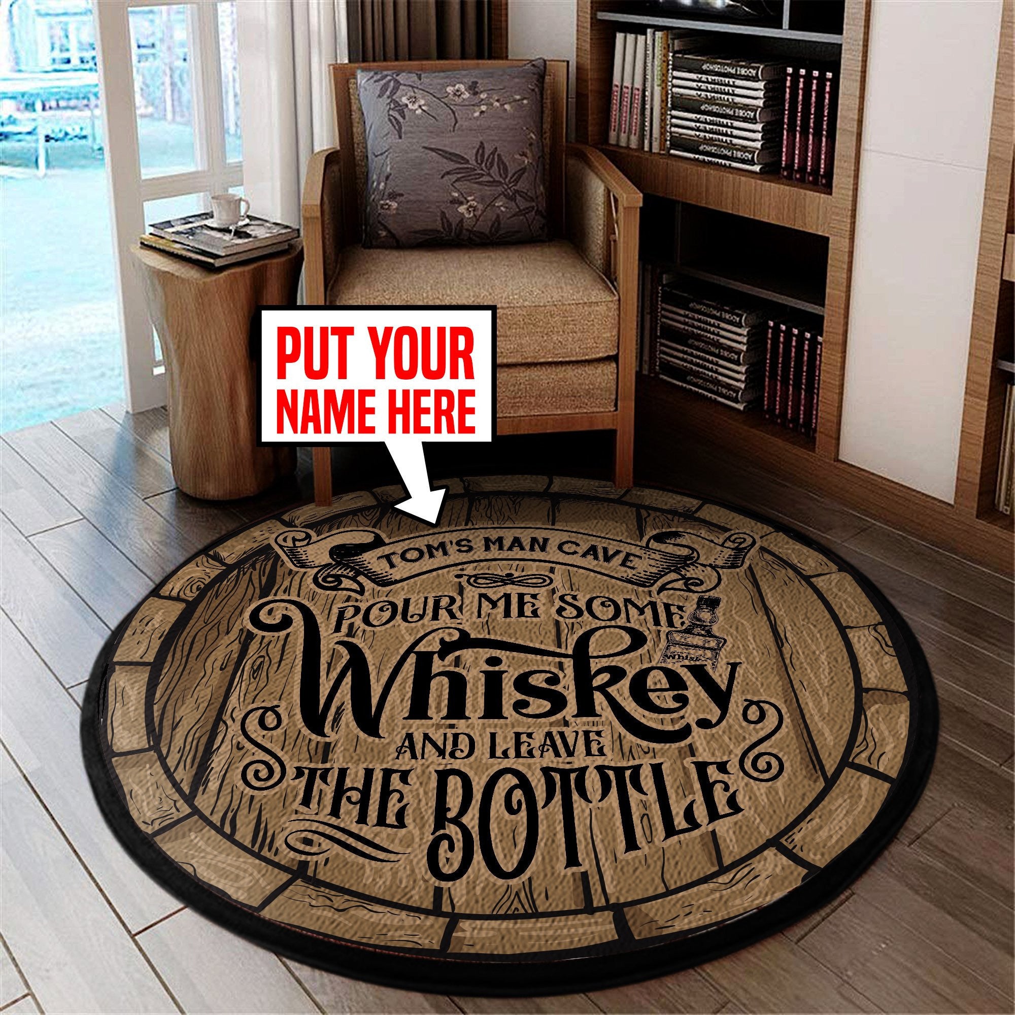 Personalized Man Cave Round Mat Round Floor Mat Room Rugs Carpet Outdoor Rug Washable Rugs