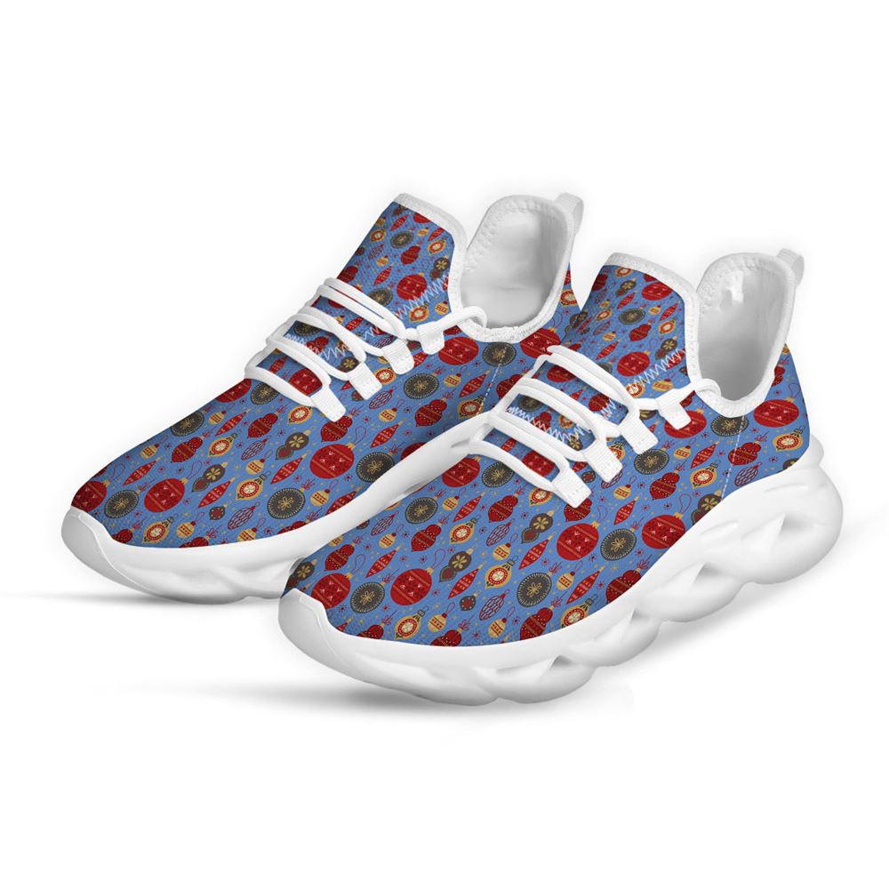 Baubles Christmas Print Pattern White Max Soul Shoes For Men Women, Best Running Sneaker, Christmas Shoes, Winter Fashion Shoes