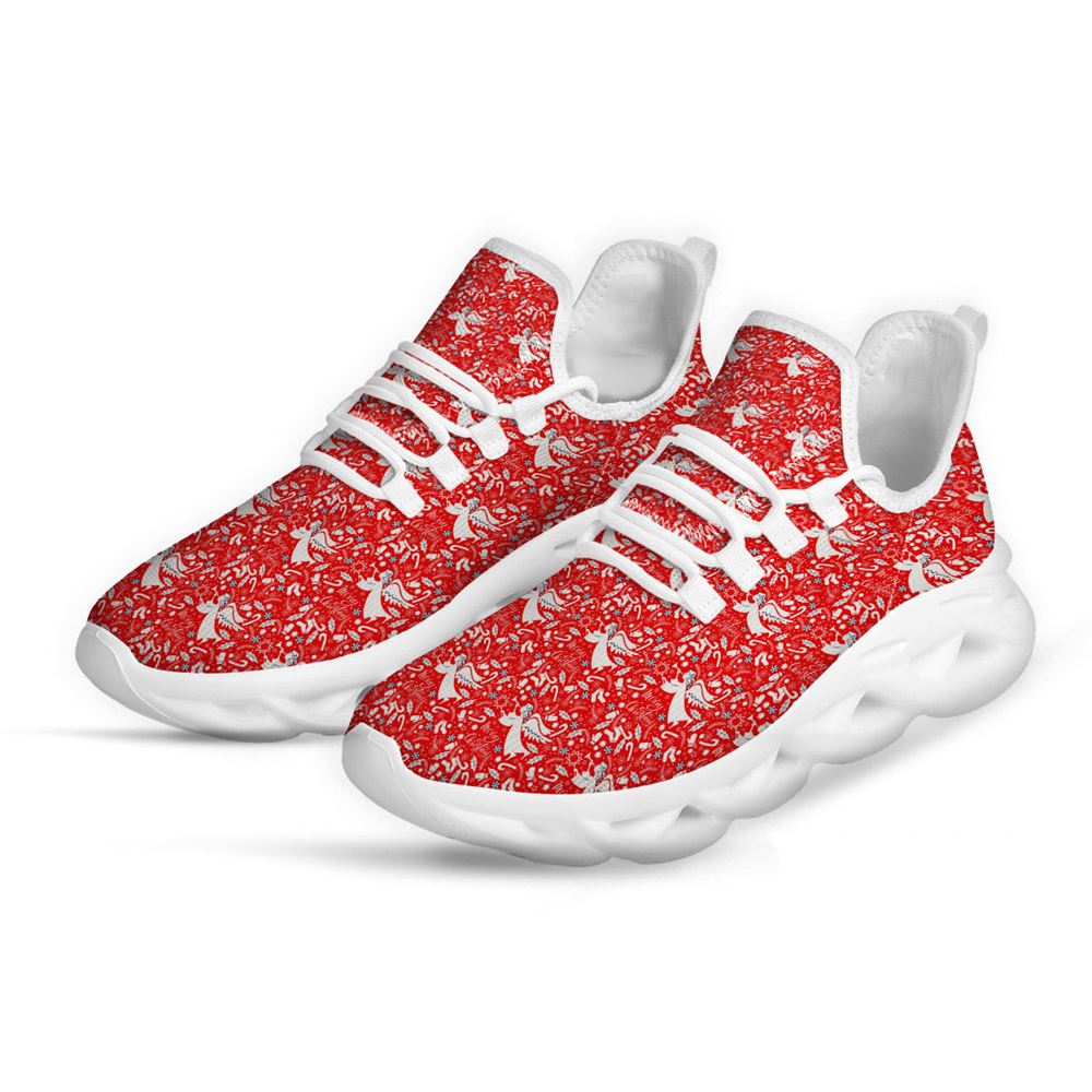 Christmas Angel Print Pattern White Max Soul Shoes For Men Women, Best Running Sneaker, Christmas Shoes, Winter Fashion Shoes