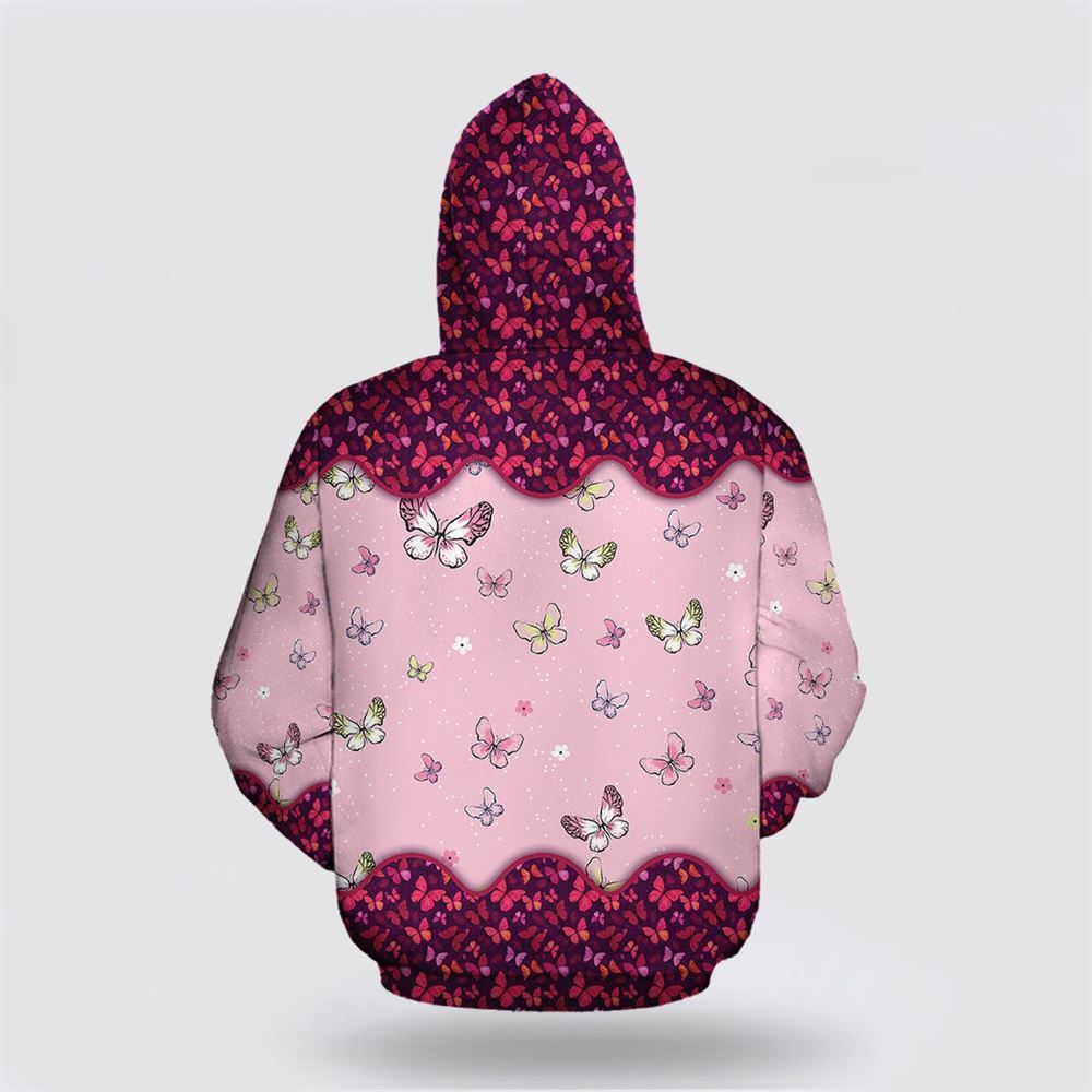 Cute Cat Butterfly All Over Print 3D Hoodie For Men And Women, Christmas Cat Hoodie, Christmas Hoodie Cute, Christmas Fashion