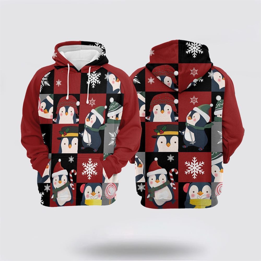 Cute Penguin Christmas All Over Print 3D Hoodie For Men & Women, Christmas Hoodie Cute, Christmas Gift, Christmas Fashion