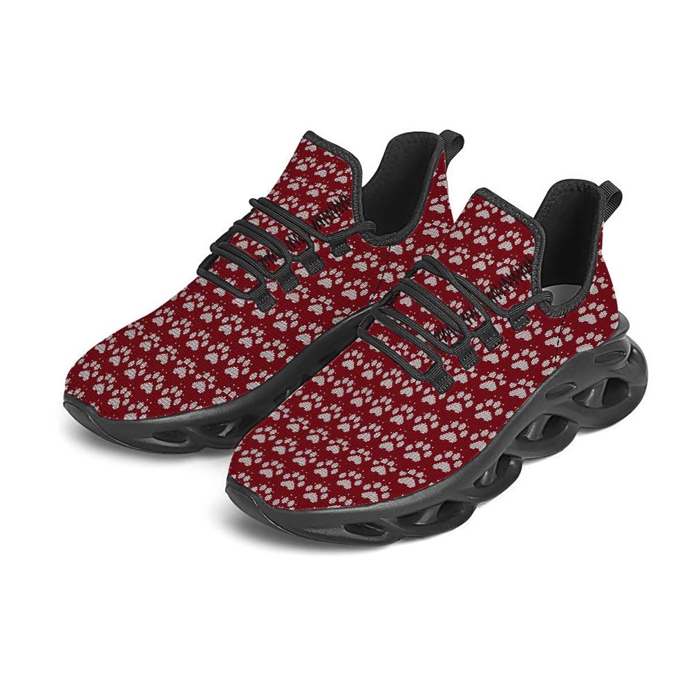 Paw Knitted Christmas Print Pattern Black Max Soul Shoes For Men Women, Best Running Sneaker, Christmas Shoes, Winter Fashion Shoes