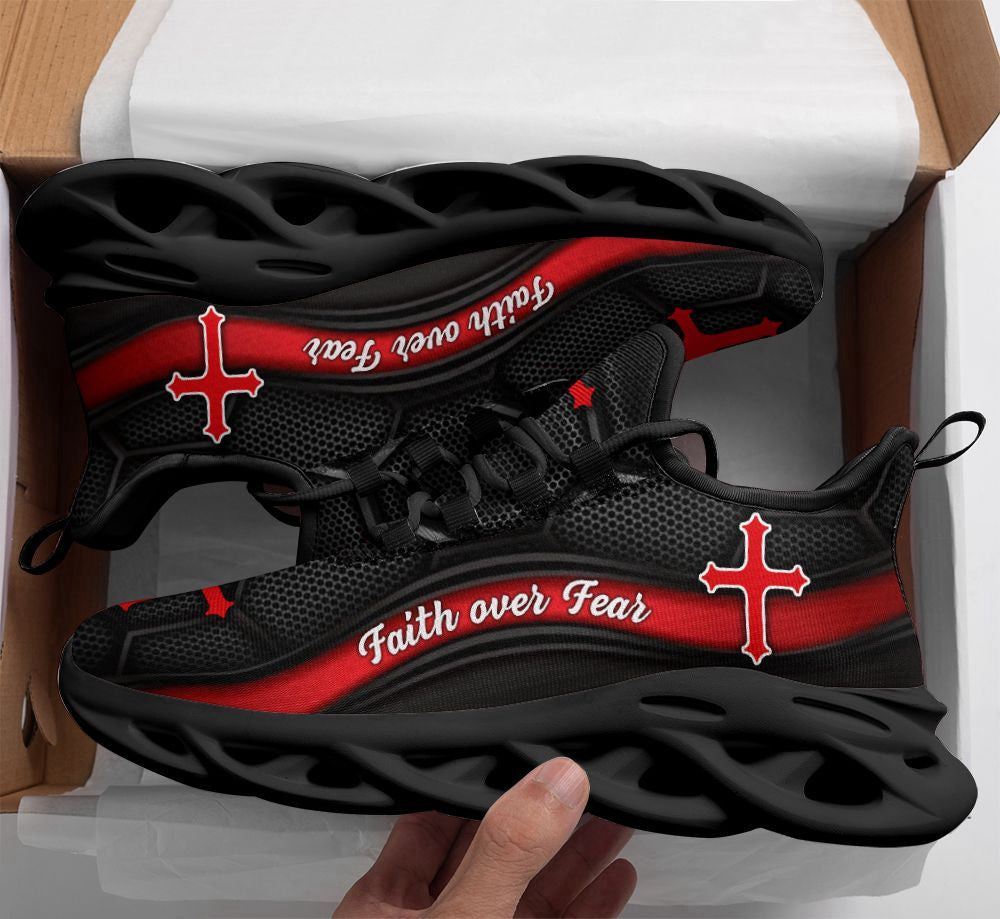 Christian Best Running Shoes, Jesus Running Black Red Shoes Max Soul Shoes For Men And Women, Jesus Fashion Shoes