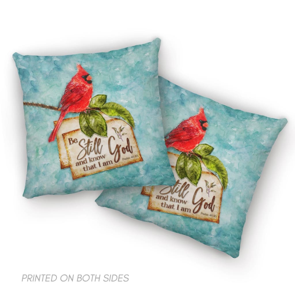 Psalm 4610 Be Still And Know That I Am God, Cardinal Christmas Pillow