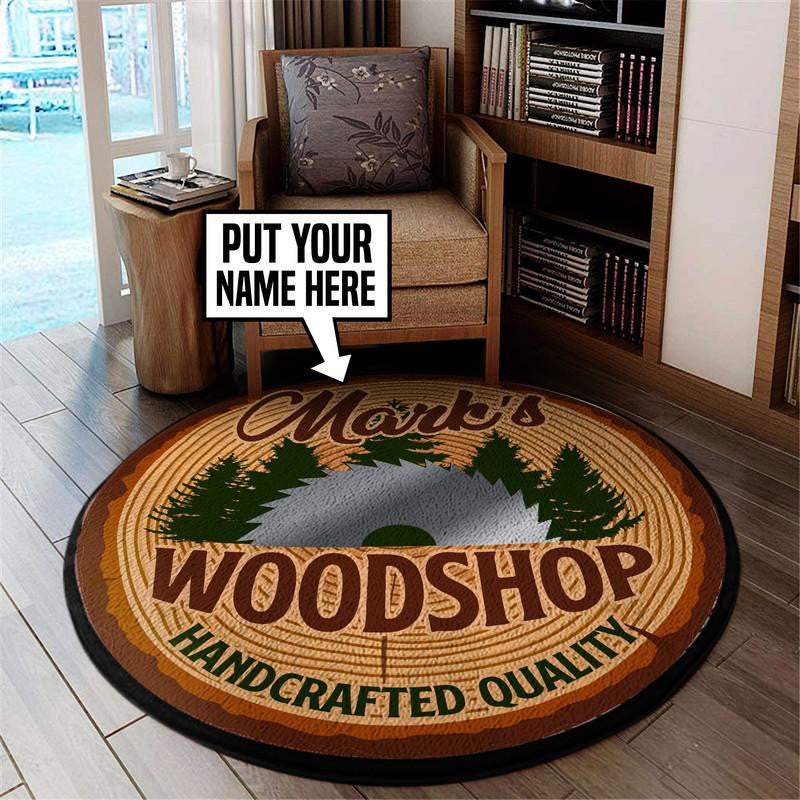 Personalized Woodshop Handcrafted Quality Round Mat Round Floor Mat Room Rugs Carpet Outdoor Rug Washable Rugs