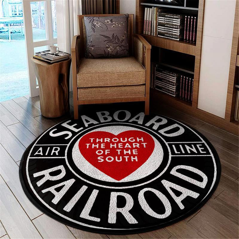 Sal Living Room Round Mat Circle Rug Sal Seaboard Air Line Railroad