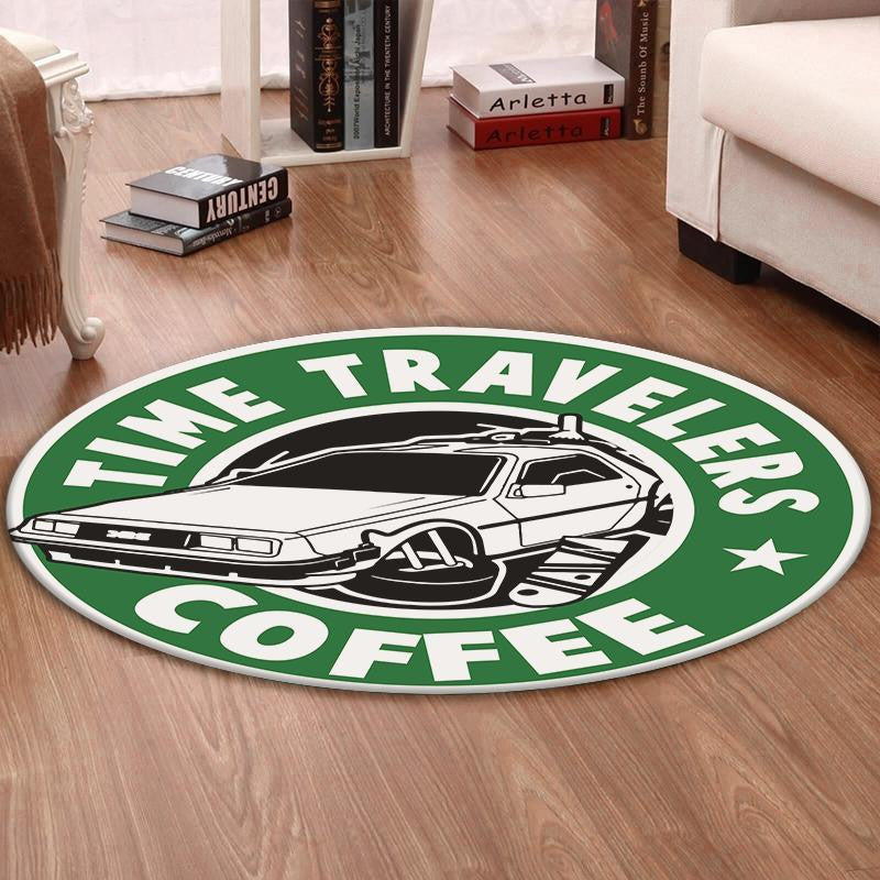 Round Mat Back To The Future Marty Mcfly Delorean Dmc Bttf Round Floor Mat Room Rugs Carpet Outdoor Rug Washable Rugs