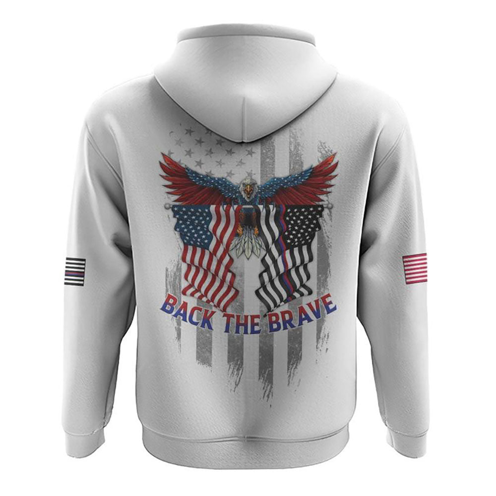 Back The Brave Eagle Flag All Over Print 3D Hoodie, Christian Hoodie, Christian Sweatshirt, Bible Verse Shirt