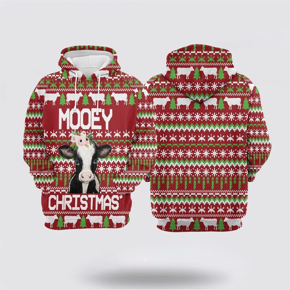 Cow Mooey Christmas All Over Print 3D Hoodie For Men & Women, Christmas Hoodie Cute, Christmas Gift, Christmas Fashion