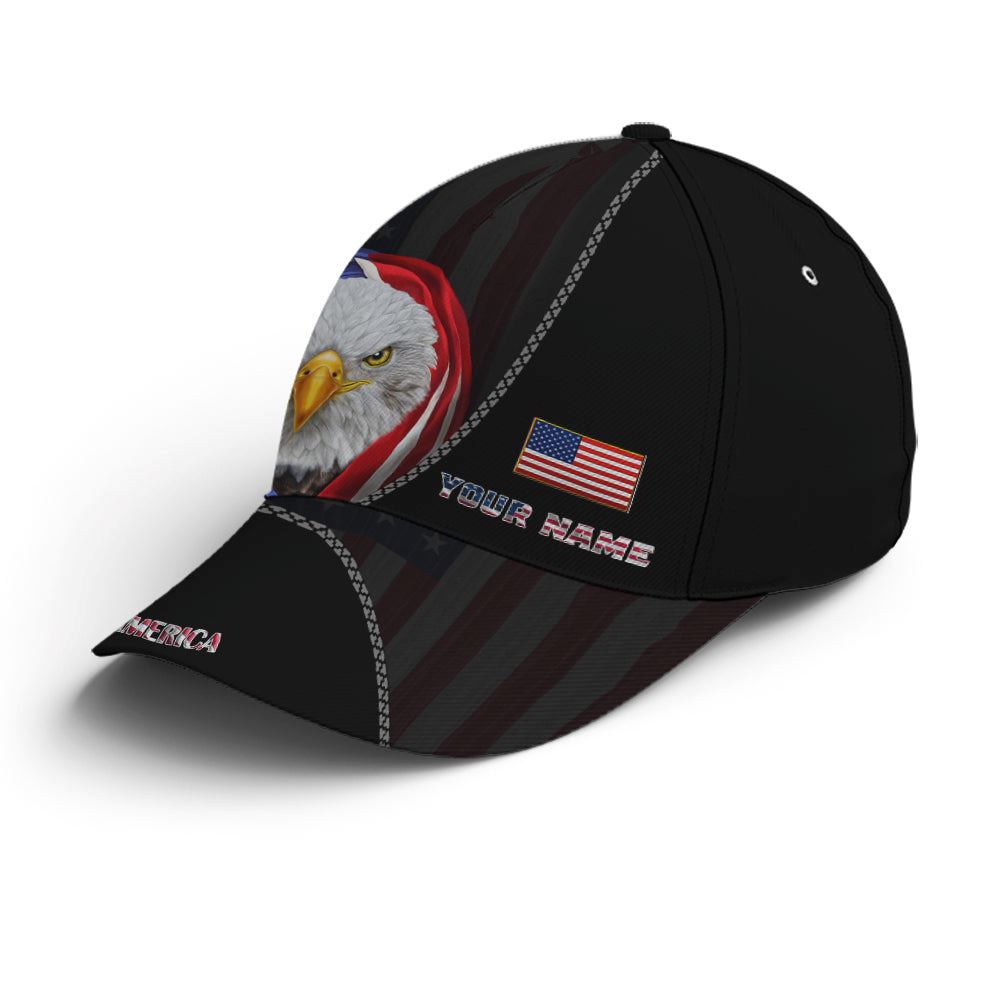 Bless America Eagle With Flag Baseball Cap, Christian Baseball Cap, Religious Cap, Jesus Gift, Jesus Hat