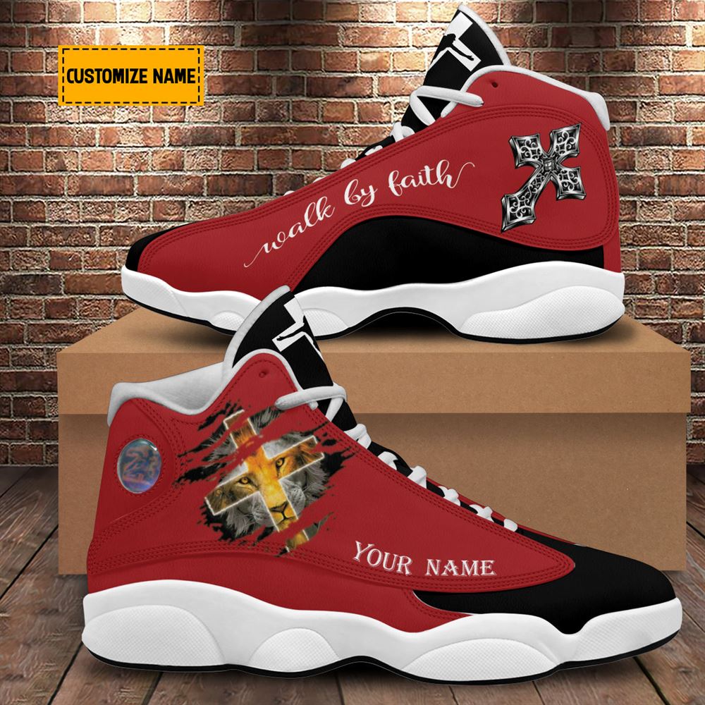 Walk By Faith Lion Of Judah Customized Jd13 Shoes For Man And Women, Christian Basketball Shoes, Gifts For Christian, God Shoes