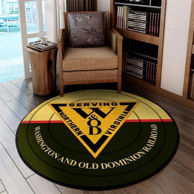 Wnod Round Mat Washington & Old Dominion Railway Round Floor Mat Room Rugs Carpet Outdoor Rug Washable Rugs