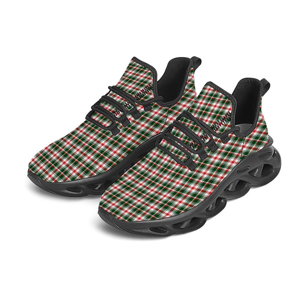 Madras Plaid Christmas Print Black Max Soul Shoes For Men Women, Best Running Sneaker, Christmas Shoes, Winter Fashion Shoes