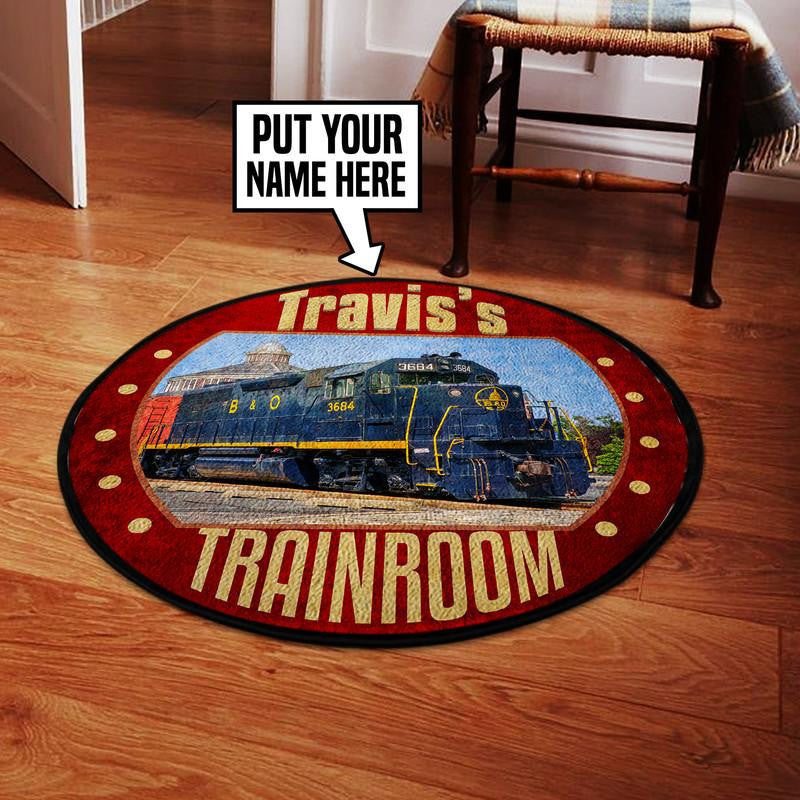 Personalized The Baltimore And Ohio Railroad Living Room Round Mat Circle Rug