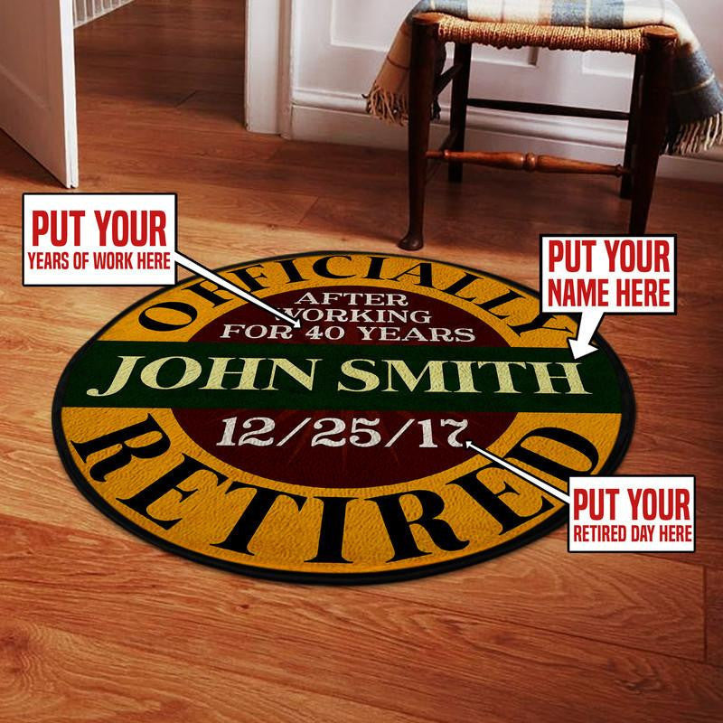 Personalized ly Retired Living Room Round Mat Circle Rug