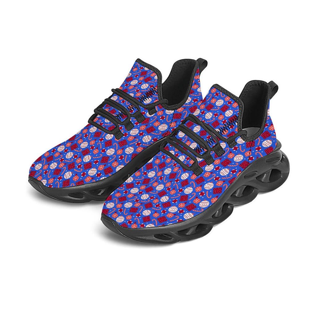 Holiday Elements Christmas Print Pattern Black Max Soul Shoes For Men Women, Best Running Sneaker, Christmas Shoes, Winter Fashion Shoes