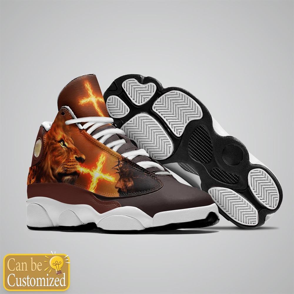 Jesus Lion And Fire Custom Name Jd13 Shoes For Man And Women, Christian Basketball Shoes, Gifts For Christian, God Shoes