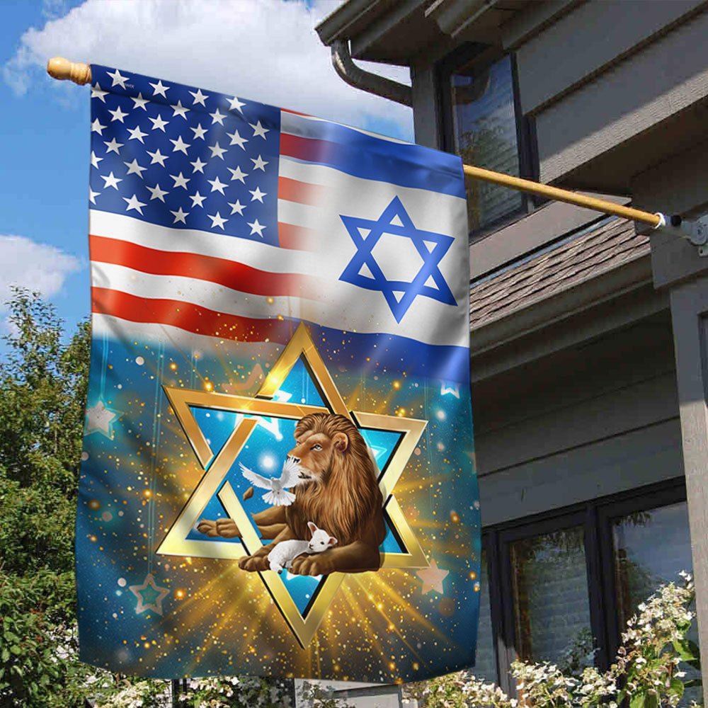 Lion Of Judah Flag Jewish American Flag, Outdoor House Flags, Christian Flag, Scripture Flag, Garden Banner