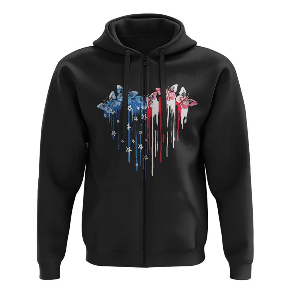 Butterfly Cross Melt Heart Flag All Over Print 3D Hoodie, Christian Hoodie, Christian Sweatshirt, Bible Verse Shirt