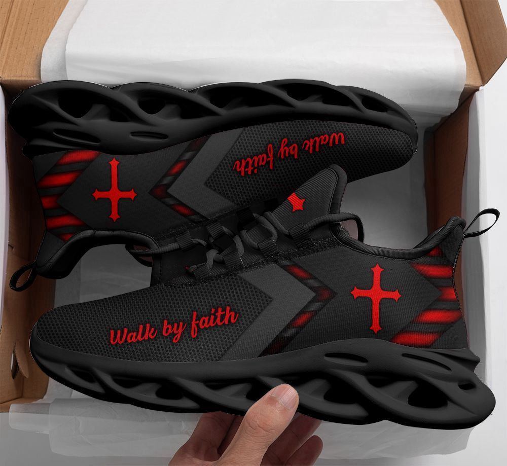 Christian Best Running Shoes, Jesus Red Black Christ Sneakers Max Soul Shoes For Men And Women, Jesus Fashion Shoes